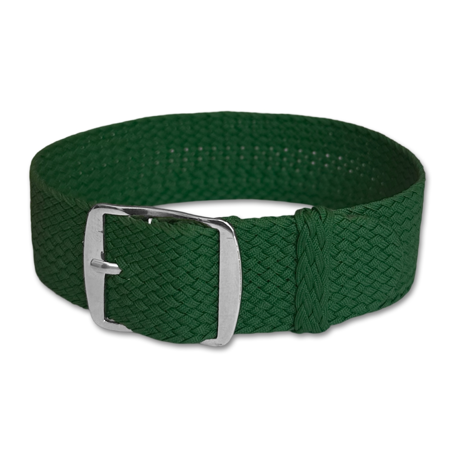 Perlon Geweven Horlogebandje Donkergroen