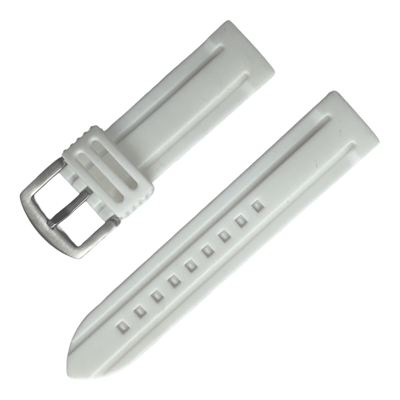 Horlogeband Silicone Rubber - Wit