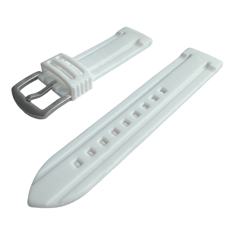 Horlogeband Silicone Rubber - Wit