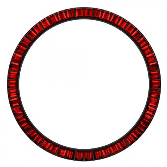 Marc Coblen / TW Steel Bezel 45mm Zwart Staal Rode Stenen - MCB45B227